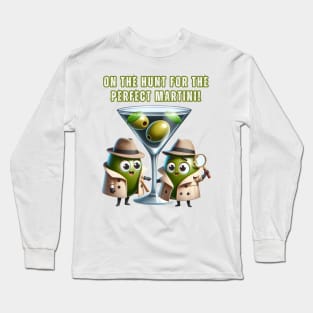 Martini Detective Duo Illustration Long Sleeve T-Shirt